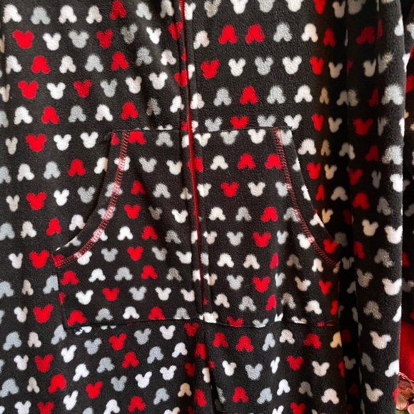 EUC Mickey Mouse onesie ladies fleece loungewear with feet zip front size XL - Picture 7 of 9